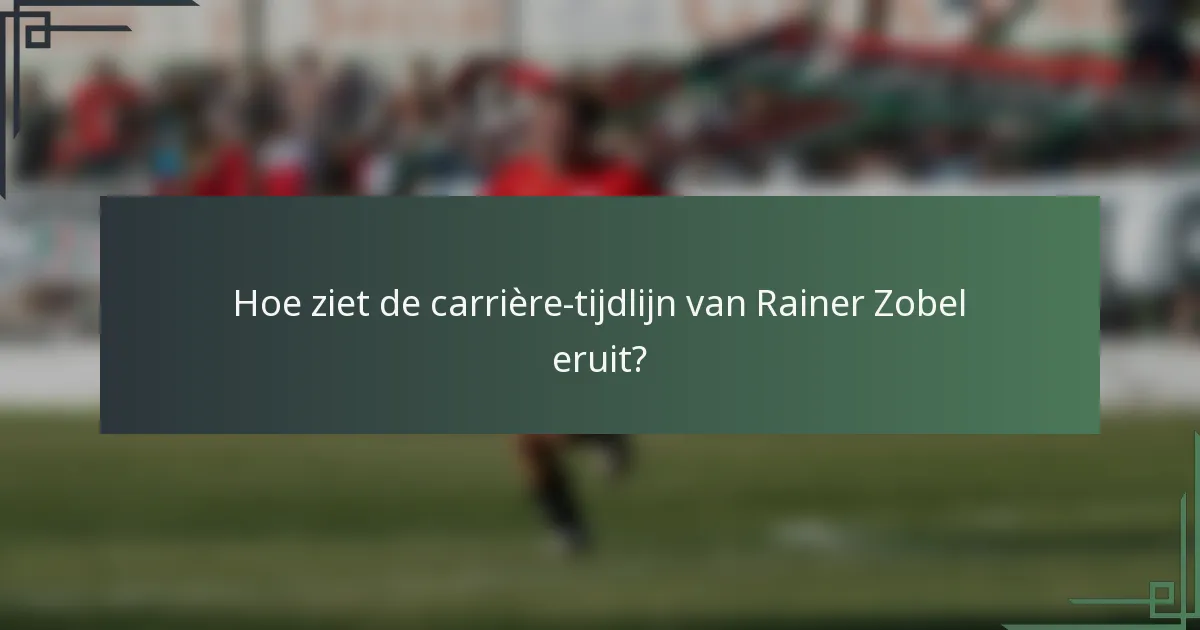 Hoe ziet de carrière-tijdlijn van Rainer Zobel eruit?
