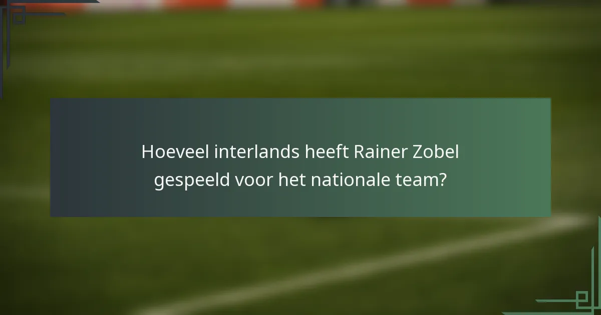 Hoeveel interlands heeft Rainer Zobel gespeeld voor het nationale team?